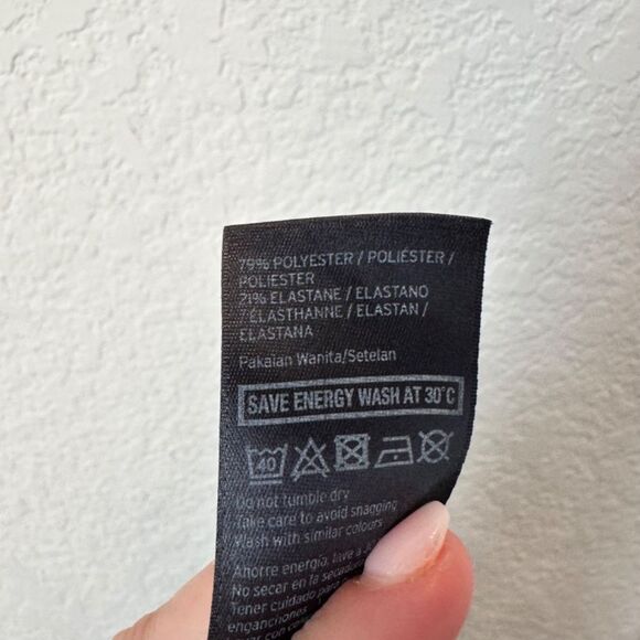 Ivy Park Black One Piece Swimsuit Bodysuit Mesh Cutouts Cross Back Size L EUC - Picture 9 of 9